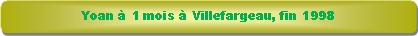 Rectangle � coins arrondis: Yoan � 1 mois � Villefargeau, fin 1998